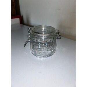 Vintage Le Parfait Super Glass Jar VMC Reims France Wire Bail Swing Top Lid